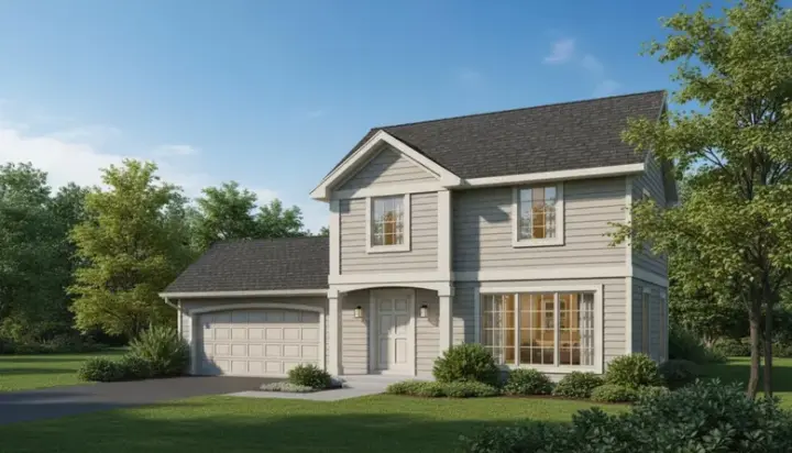 Contemporary house plans 15-496 - front exterior, 1,352 sq ft, 3 bed, 1 bath house plans | Monster House Plans