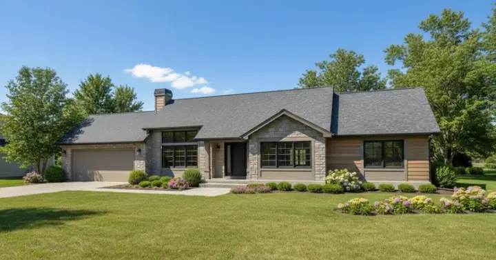 Ranch house plans 15-498 - front exterior, 1,171 sq ft, 3 bed, 2 bath house plans | Monster House Plans