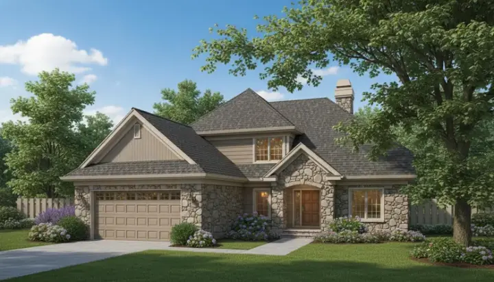 Contemporary house plans 15-508 - front exterior, 1,944 sq ft, 4 bed, 3 bath house plans | Monster House Plans