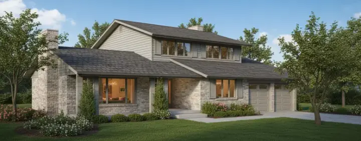 Contemporary house plans 15-525 - front exterior, 2,245 sq ft, 4 bed, 3 bath house plans | Monster House Plans