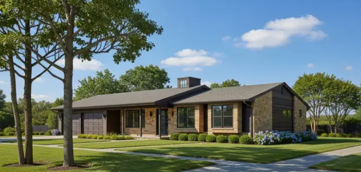 Ranch house plans 15-528 - front exterior, 1,514 sq ft, 3 bed, 2 bath house plans | Monster House Plans