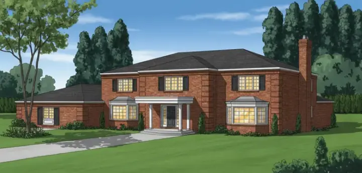 Contemporary house plans 15-531 - front exterior, 3,232 sq ft, 4 bed, 2 bath house plans | Monster House Plans