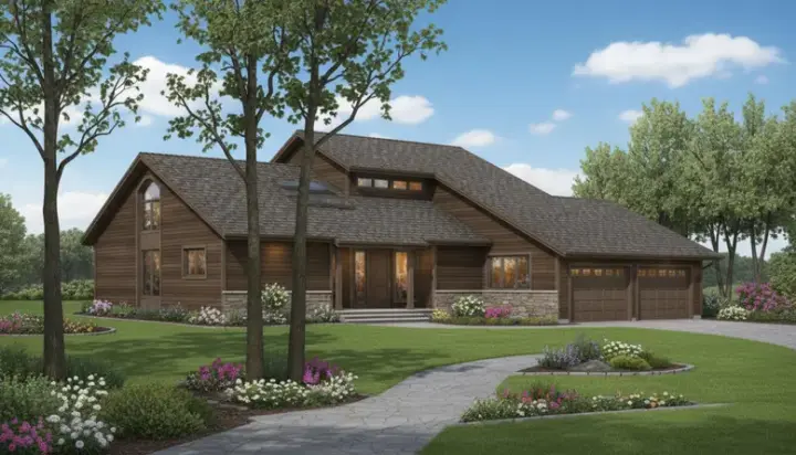 Contemporary house plans 15-544 - front exterior, 1,765 sq ft, 3 bed, 2 bath house plans | Monster House Plans