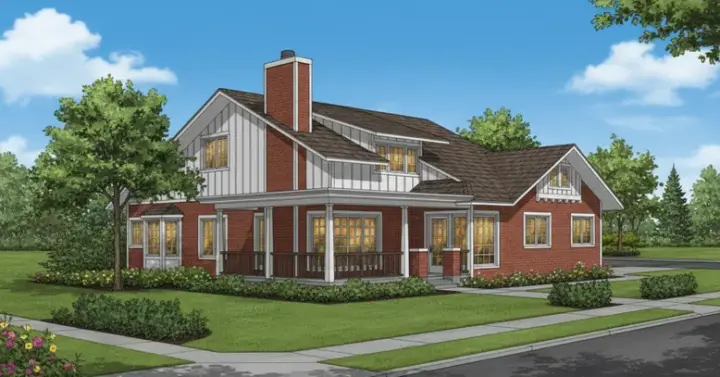 Country house plans 15-547 - front exterior, 1,859 sq ft, 3 bed, 2 bath house plans | Monster House Plans