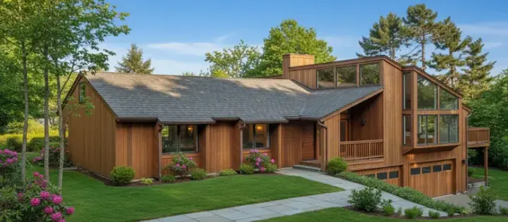 Contemporary house plans 15-555 - front exterior, 1,602 sq ft, 3 bed, 2 bath house plans | Monster House Plans