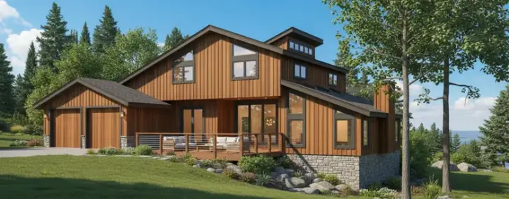 Contemporary house plans 15-560 - front exterior, 2,179 sq ft, 3 bed, 2 bath house plans | Monster House Plans