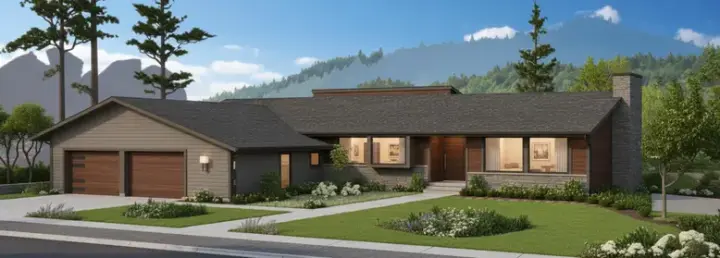 Ranch house plans 15-563 - front exterior, 1,753 sq ft, 5 bed, 3 bath house plans | Monster House Plans