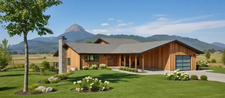 Contemporary house plans 15-571 - front exterior, 1,158 sq ft, 3 bed, 2 bath house plans | Monster House Plans