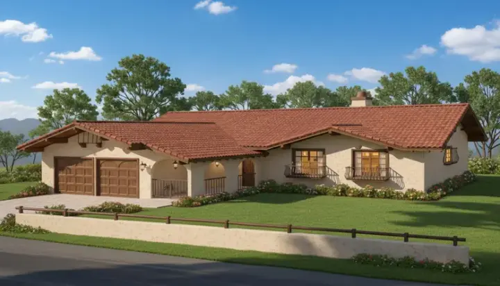 Ranch house plans 15-578 - front exterior, 1,972 sq ft, 3 bed, 2 bath house plans | Monster House Plans