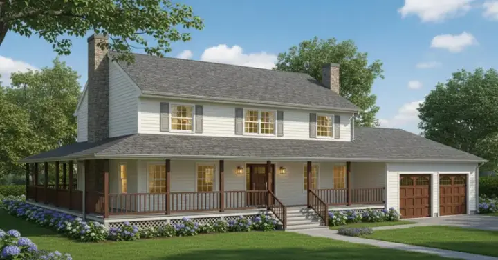 Country house plans 15-582 - front exterior, 2,464 sq ft, 4 bed, 2 bath house plans | Monster House Plans