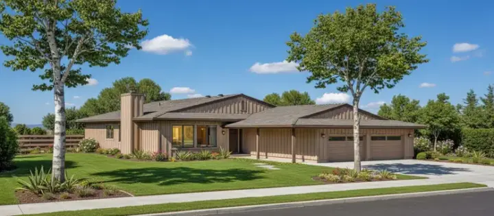 Ranch house plans 15-583 - front exterior, 1,399 sq ft, 3 bed, 2 bath house plans | Monster House Plans