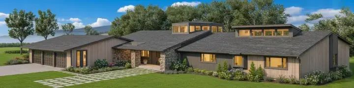 Ranch house plans 15-586 - front exterior, 3,166 sq ft, 3 bed, 2 bath house plans | Monster House Plans