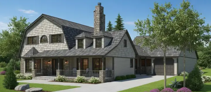 Country house plans 15-595 - front exterior, 3,234 sq ft, 3 bed, 2 bath house plans | Monster House Plans
