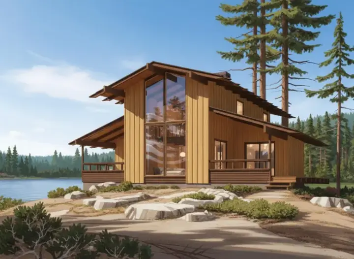 Contemporary house plans 15-607 - front exterior, 1,478 sq ft, 2 bed, 2 bath house plans | Monster House Plans