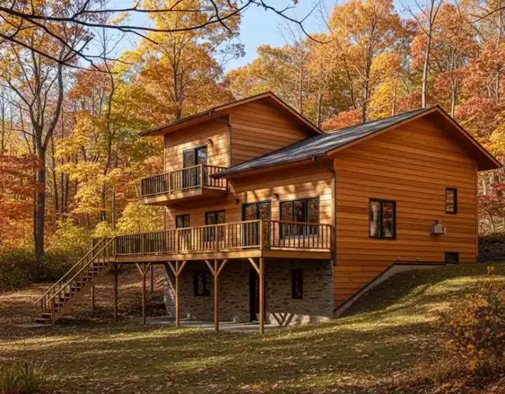 Mountain Rustic house plans 15-622 - front exterior, 1,188 sq ft, 3 bed, 2 bath house plans | Monster House Plans