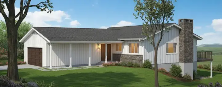 Ranch house plans 15-623 - front exterior, 2,508 sq ft, 2 bed, 2 bath house plans | Monster House Plans