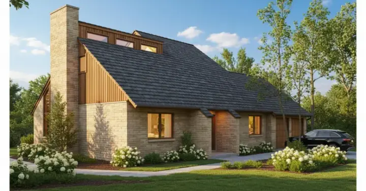 Contemporary house plans 15-632 - front exterior, 1,744 sq ft, 4 bed, 3 bath house plans | Monster House Plans