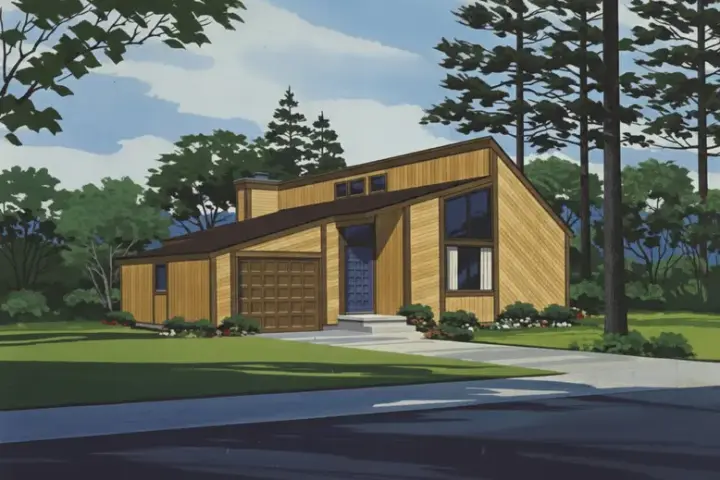 Contemporary house plans 15-642 - front exterior, 775 sq ft, 1 bed, 1 bath house plans | Monster House Plans