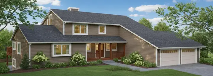 Contemporary house plans 15-656 - front exterior, 1,900 sq ft, 4 bed, 2 bath house plans | Monster House Plans