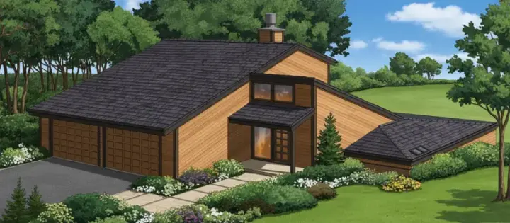 Contemporary house plans 15-663 - front exterior, 2,124 sq ft, 3 bed, 2 bath house plans | Monster House Plans