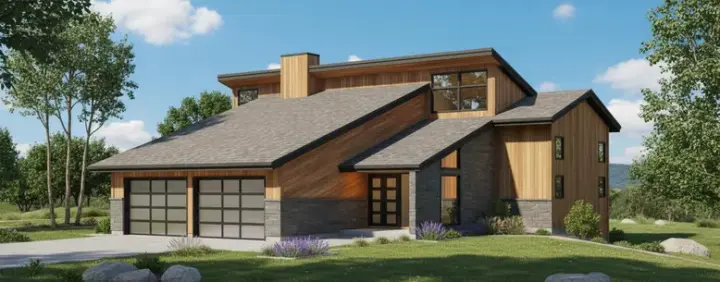 Contemporary house plans 15-664 - front exterior, 1,676 sq ft, 3 bed, 2 bath house plans | Monster House Plans