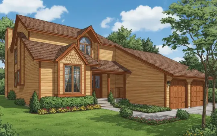 Contemporary house plans 15-667 - front exterior, 1,678 sq ft, 3 bed, 2 bath house plans | Monster House Plans
