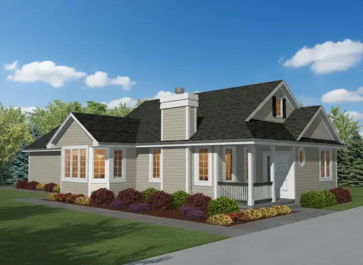 Traditional house plans 15-694 - front exterior, 1,548 sq ft, 3 bed, 2 bath house plans | Monster House Plans