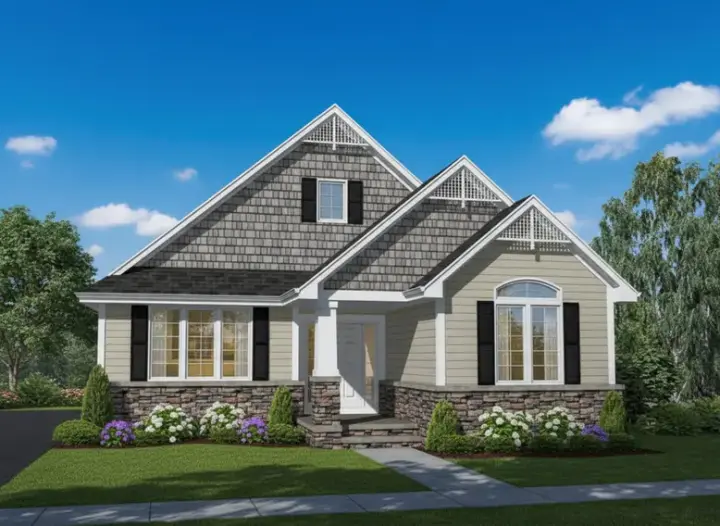 Traditional house plans 15-696 - front exterior, 1,800 sq ft, 3 bed, 2 bath house plans | Monster House Plans
