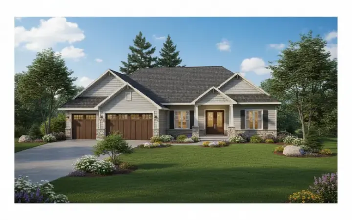 Traditional house plans 15-715 - front exterior, 1,786 sq ft, 1 bed, 1 bath house plans | Monster House Plans