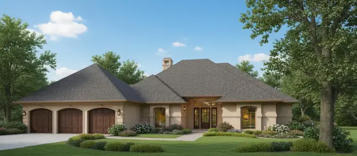 Contemporary house plans 15-720 - front exterior, 2,581 sq ft, 3 bed, 3 bath house plans | Monster House Plans