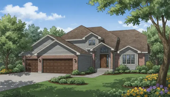 Contemporary house plans 15-734 - front exterior, 2,164 sq ft, 4 bed, 3 bath house plans | Monster House Plans