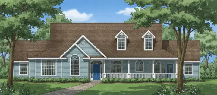 Country house plans 15-751 - front exterior, 2,323 sq ft, 3 bed, 2 bath house plans | Monster House Plans