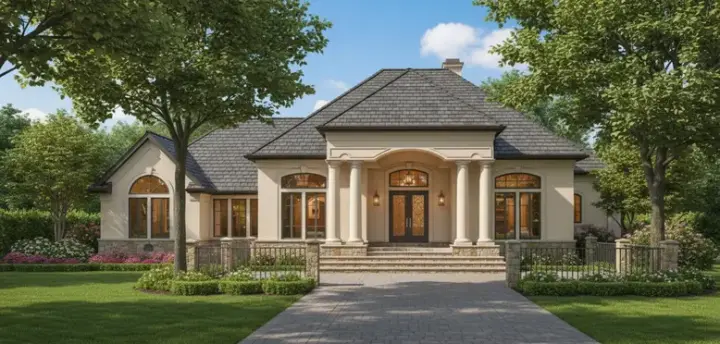 Southern house plans 15-755 - front exterior, 2,074 sq ft, 4 bed, 2 bath house plans | Monster House Plans