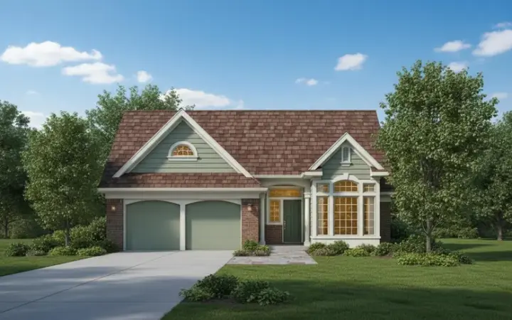 Traditional house plans 15-761 - front exterior, 1,250 sq ft, 3 bed, 2 bath house plans | Monster House Plans