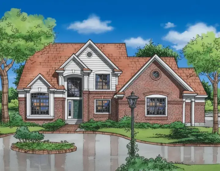 Traditional house plans 15-764 - front exterior, 2,758 sq ft, 4 bed, 3 bath house plans | Monster House Plans