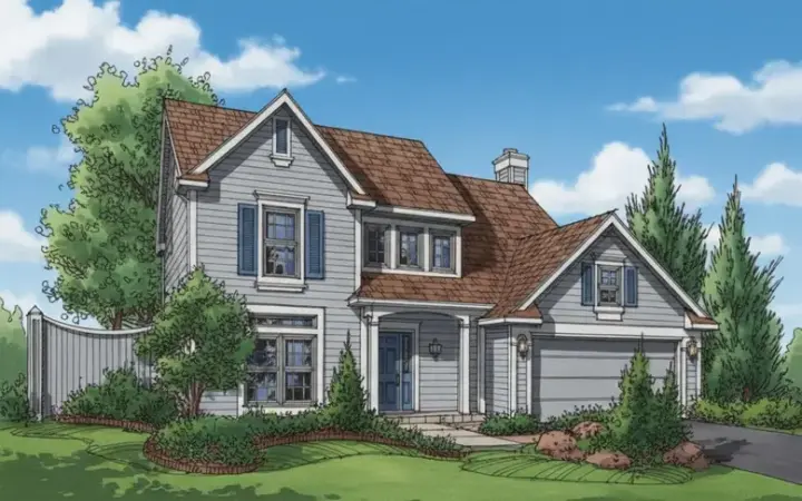 Traditional house plans 15-775 - front exterior, 1,913 sq ft, 4 bed, 2 bath house plans | Monster House Plans