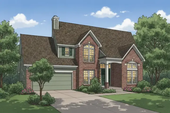 Traditional house plans 15-776 - front exterior, 2,146 sq ft, 4 bed, 2 bath house plans | Monster House Plans