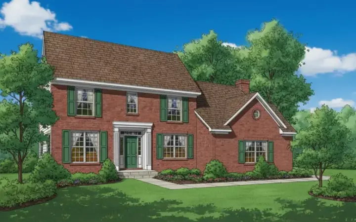 Early American house plans 15-780 - front exterior, 2,565 sq ft, 4 bed, 2 bath house plans | Monster House Plans