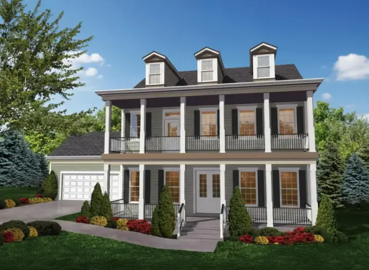 Southern Colonial house plans 15-795 - front exterior, 2,526 sq ft, 3 bed, 3 bath house plans | Monster House Plans