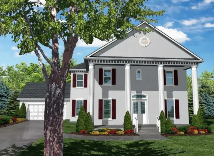 Greek Revival house plans 15-799 - front exterior, 3,079 sq ft, 4 bed, 3 bath house plans | Monster House Plans