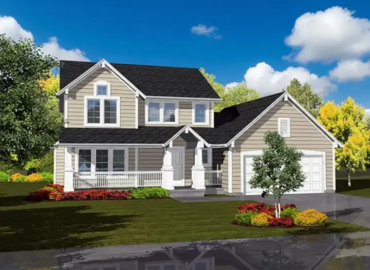 Traditional house plans 15-802 - front exterior, 1,542 sq ft, 3 bed, 3 bath house plans | Monster House Plans