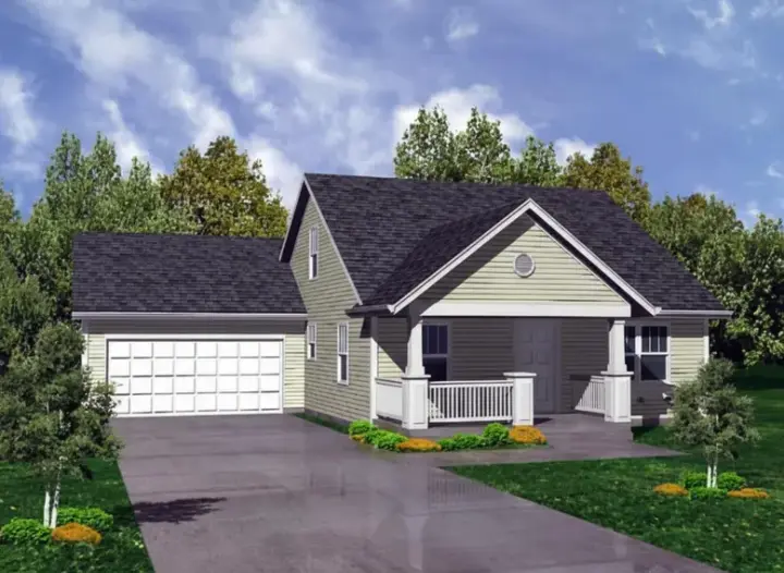 Craftsman house plans 15-803 - front exterior, 1,291 sq ft, 3 bed, 2 bath house plans | Monster House Plans