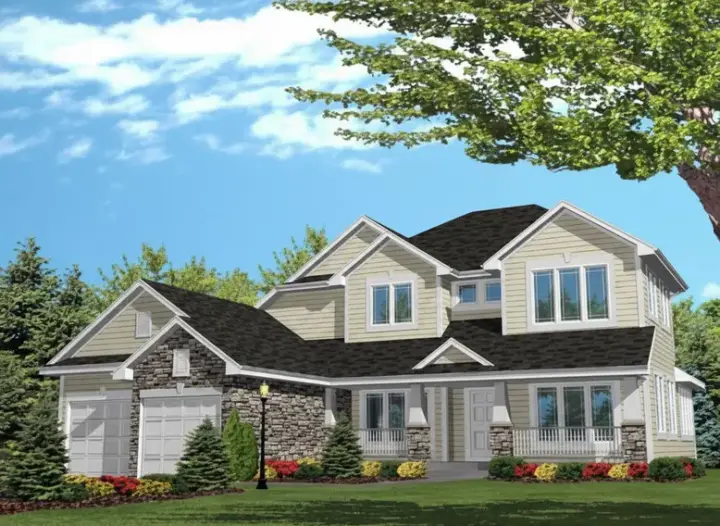 Traditional house plans 15-810 - front exterior, 2,450 sq ft, 4 bed, 2 bath house plans | Monster House Plans
