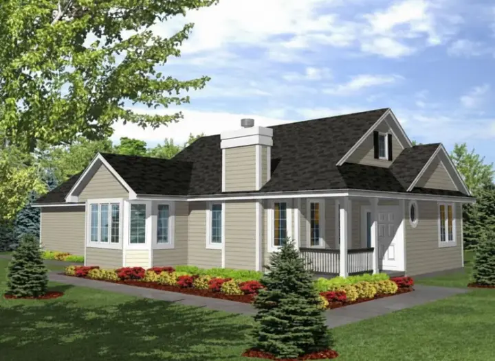Traditional house plans 15-821 - front exterior, 1,548 sq ft, 3 bed, 2 bath house plans | Monster House Plans