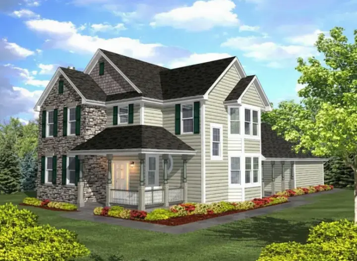 Traditional house plans 15-822 - front exterior, 2,207 sq ft, 3 bed, 2 bath house plans | Monster House Plans