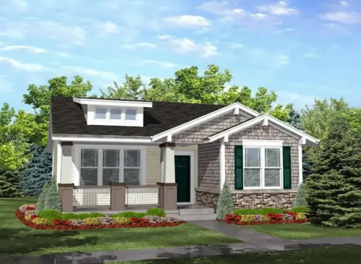 Craftsman house plans 15-825 - front exterior, 936 sq ft, 2 bed, 1 bath house plans | Monster House Plans