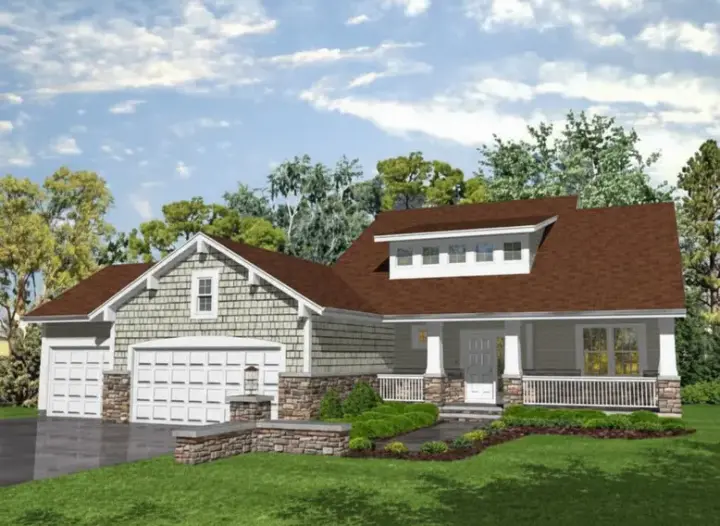 Craftsman house plans 15-830 - front exterior, 2,281 sq ft, 3 bed, 2 bath house plans | Monster House Plans