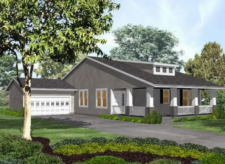 Craftsman house plans 15-844 - front exterior, 1,745 sq ft, 2 bed, 2 bath house plans | Monster House Plans
