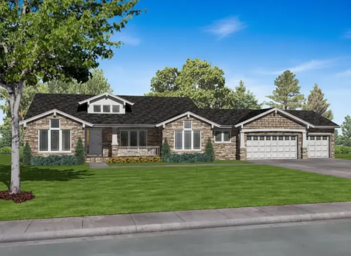 Craftsman house plans 15-852 - front exterior, 2,187 sq ft, 3 bed, 2 bath house plans | Monster House Plans
