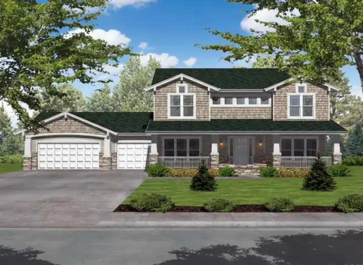 Craftsman house plans 15-853 - front exterior, 2,295 sq ft, 3 bed, 2 bath house plans | Monster House Plans